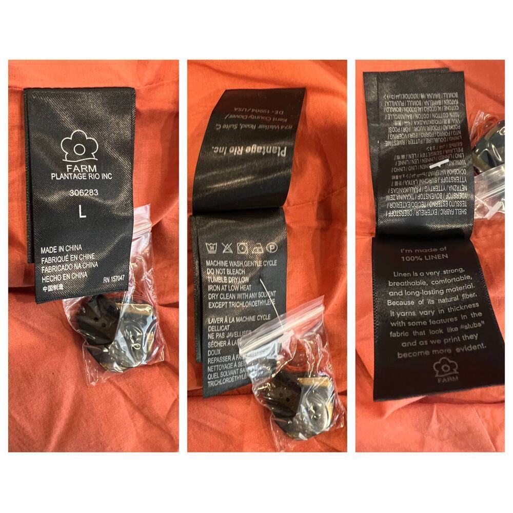 Farm Rio Brown Linen Blazer Size Large - Picture 8 of 9